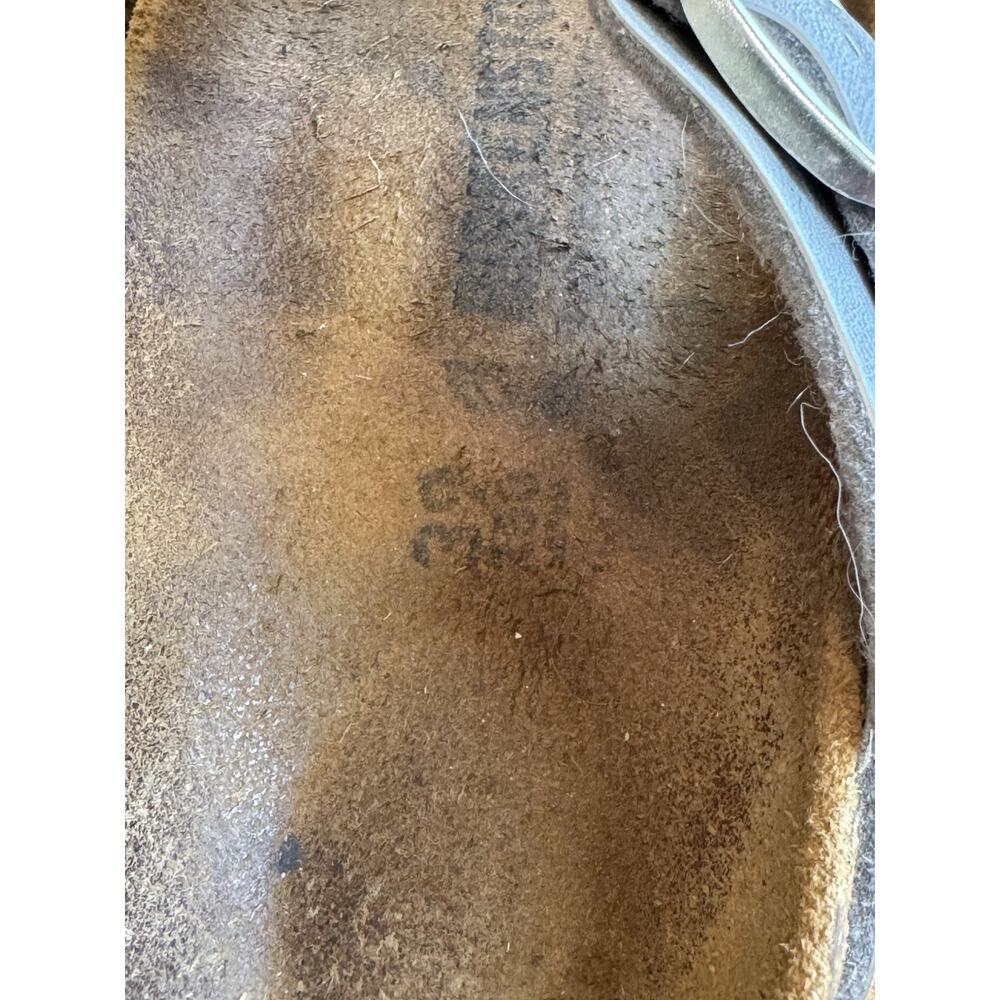 Birkenstock Gizeh Silver Thong Sandals 39 Women’s 8 Regular Leather Metallic - Picture 5 of 8